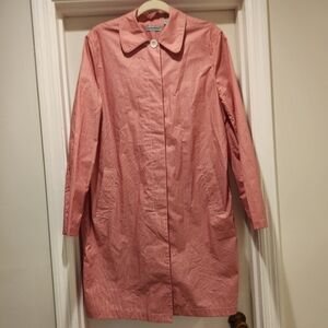 Vintage Marsh Landing 100% Cotton Spring Red Gingham Coat Size Large Retro